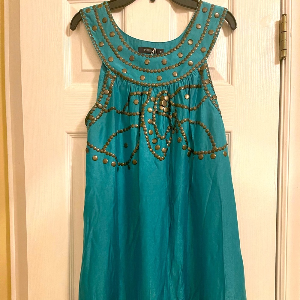 Teal Blue Linen Sundress by Theme (m)